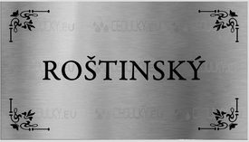 Nerezová jmenovka na dveře schránku  Roštinský