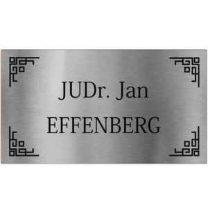 ozdobná jmenovka stříbrná