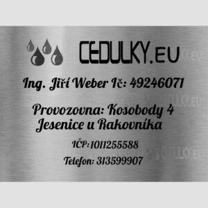 Firemní cedulka gravírovaná